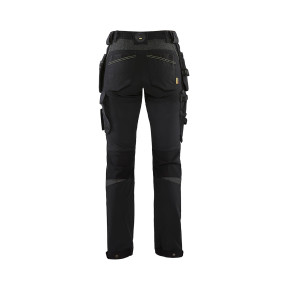 Pantalon artisan stretch 4D femme noir/jaune - Blaklader