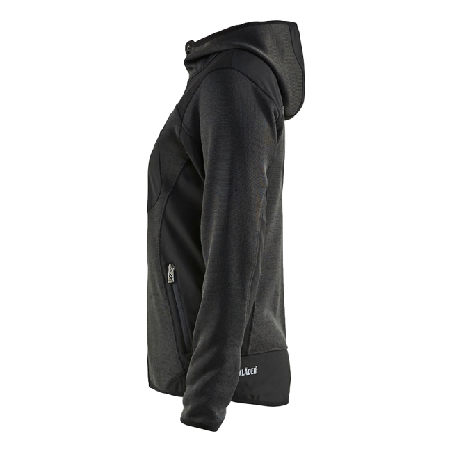Gebreide hoodie vest voor dames Antraciet en zwart - Blaklader