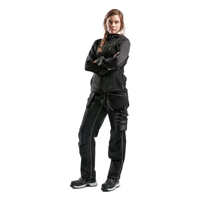 Veste tricotée à capuche femme Anthracite et noir - Blaklader