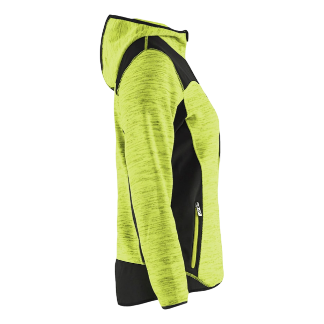 Veste tricotée à capuche femme Jaune fluo et noir - Blaklader