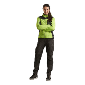 Veste tricotée à capuche femme Jaune fluo et noir - Blaklader