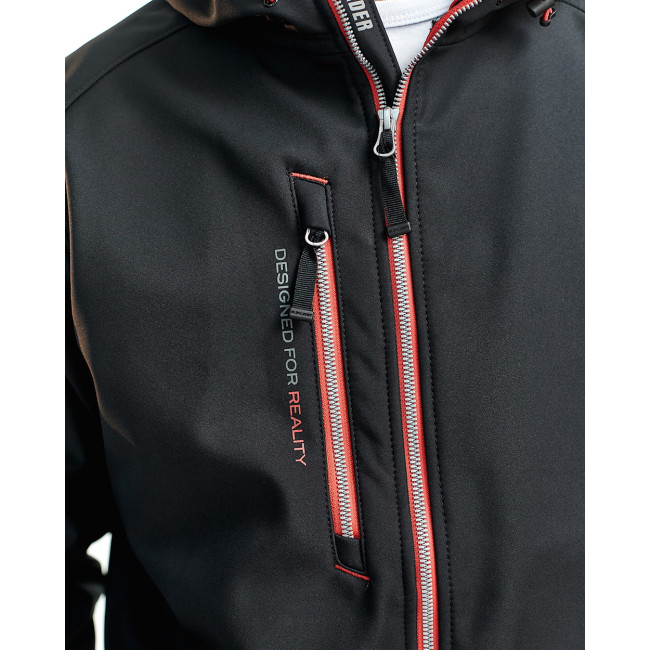 Veste Softshell à capuche Noir/Rouge - Blaklader