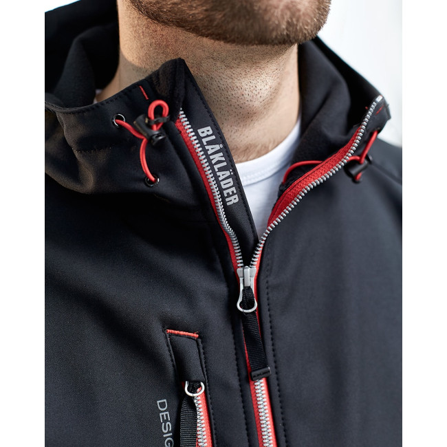Veste Softshell à capuche Noir/Rouge - Blaklader