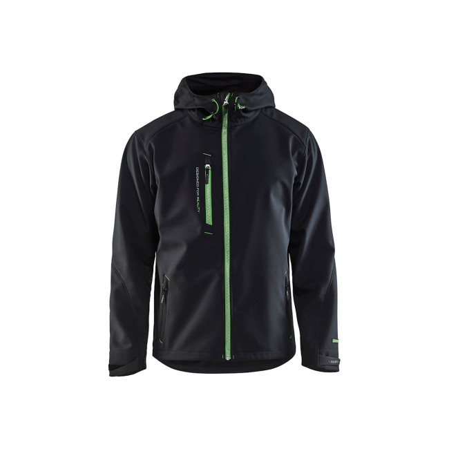 Softshell-Jacke mit Kapuze Schwarz/Grün - Blaklader