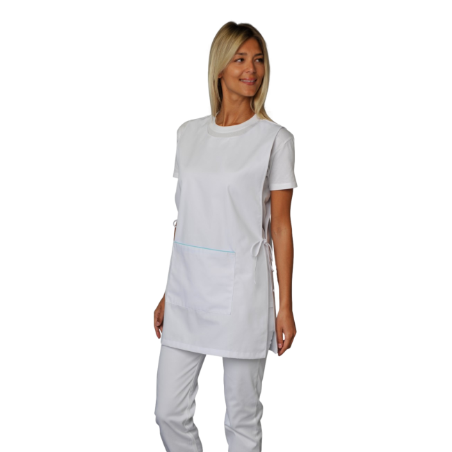 Dames tuniek Nicki Wit en pacific blauw - SNV