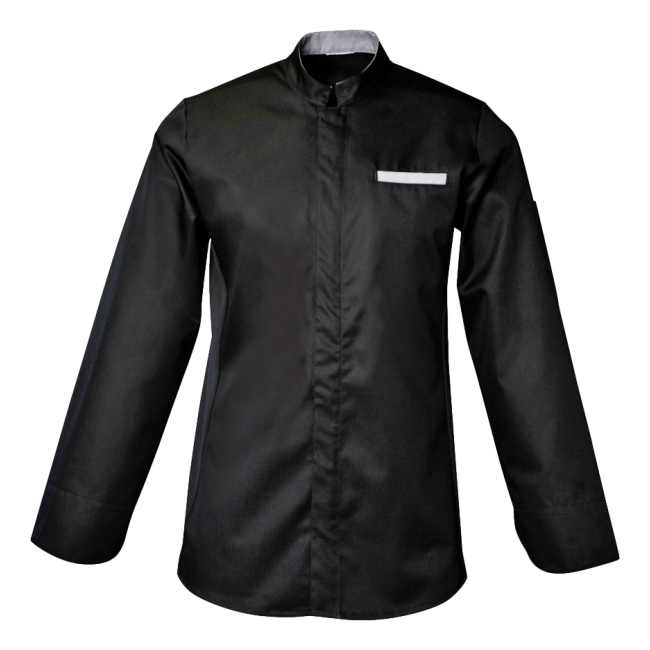 Veste de cuisine homme manches longues Raphi Noir et gris - SNV