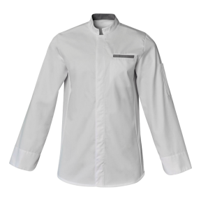 Veste de cuisine homme manches longues Raphi Blanc et gris - SNV