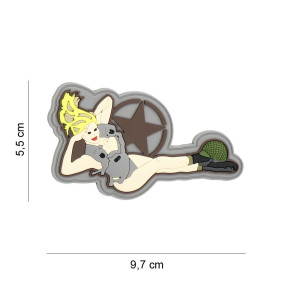 3D PVC Patch Pinup girl laying - 101 Inc