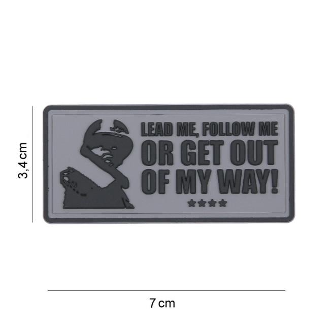 Patch 3D PVC Lead me, follow me szary - 101 Inc
