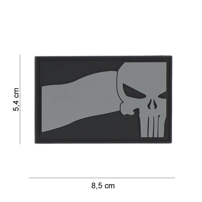 Patch 3D PVC Punisher NL flag grey - 101 Inc