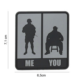 Patch 3D PVC Me & You grey - 101 Inc