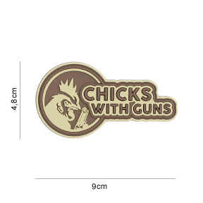 Patch 3D PVC Chicks with guns coyote - 101 Inc
