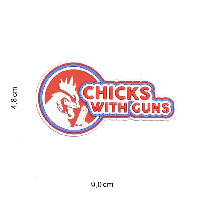 Patch 3D PVC Chicks wth guns czerwony - 101 Inc
