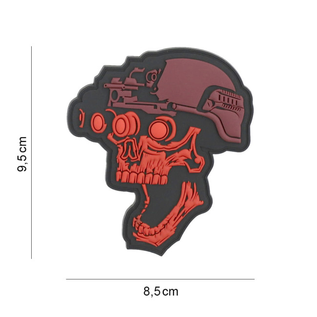 Patch 3D PVC Night vision skull czerwony - 101 Inc