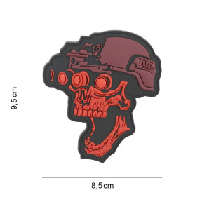 3D PVC Patch Night Vision Totenkopf rot - 101 Inc