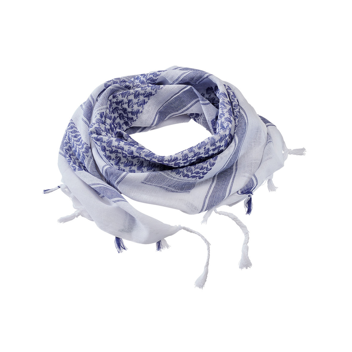 Écharpe D'été Lieblingsstück Bleu Et Blanc – Coton Léger Avec Franges
