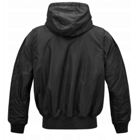 Schwarze CWU-Fliegerjacke mit Kapuze - Brandit