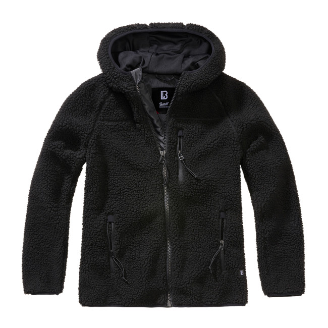 Schwarze Damen-Fleecejacke mit Kapuze - Brandit