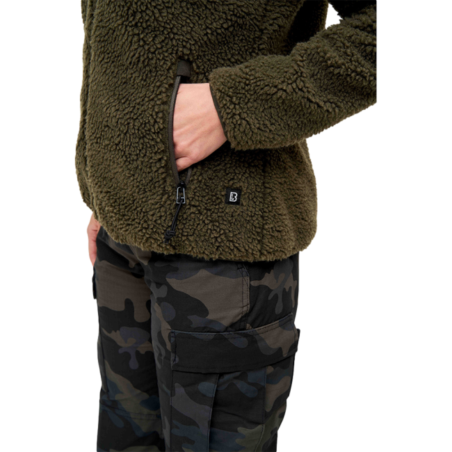 Veste femme polaire à capuche olive - Brandit