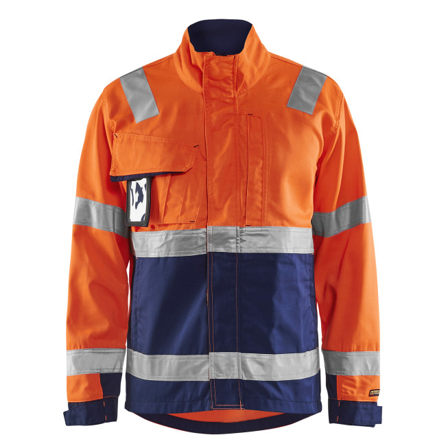 Hoge zichtbaarheid vest oranje fluo/marine 4064 - Blaklader