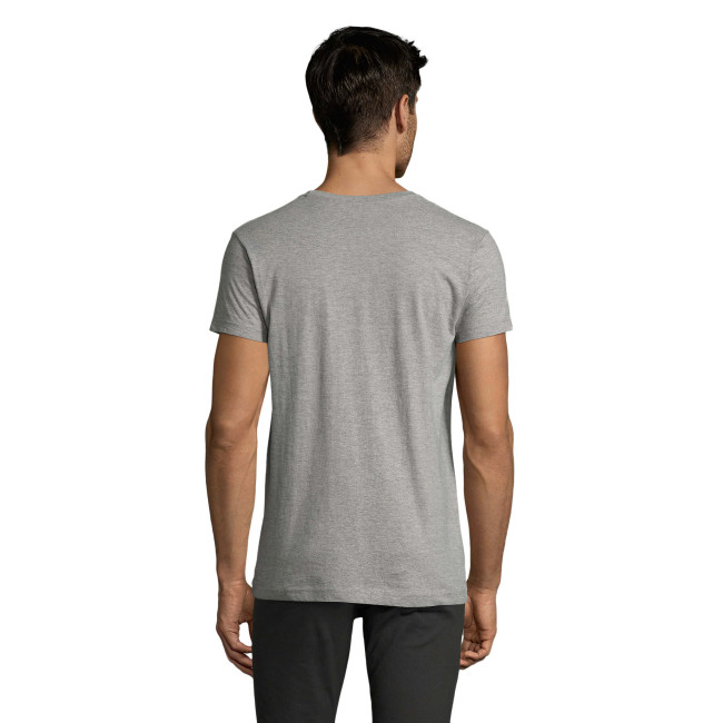 Herren T-Shirt Rundhals körpernah Imperial Fit grau meliert - Sol's