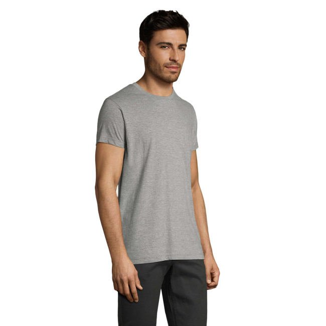 Tee-shirt homme col rond ajusté Impérial Fit gris chiné - Sol's