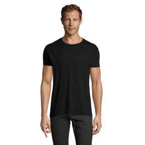 T-shirt heren Regent Fit ronde hals getailleerd zwart - Sol's