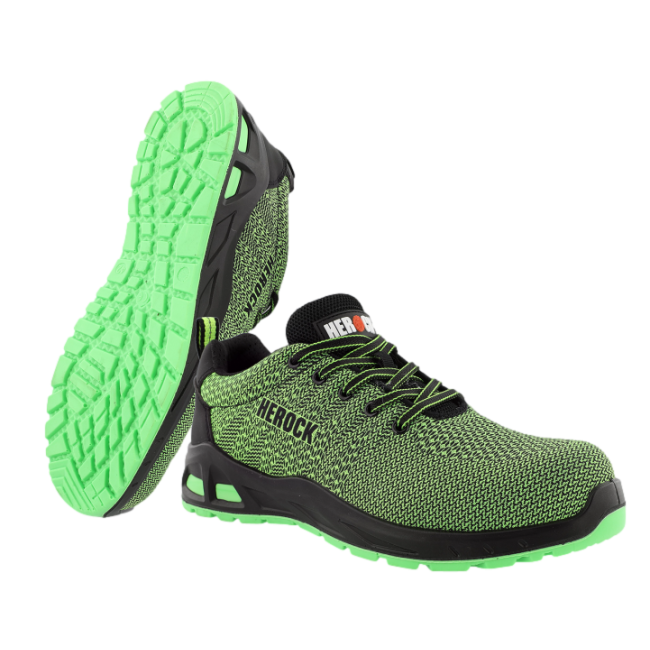 Baskets de sécurité basses S1P TITUS vert fluo - Herock