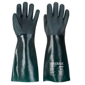 PVC handschoenen 45 cm dubbel gedompeld groen XL - Portwest
