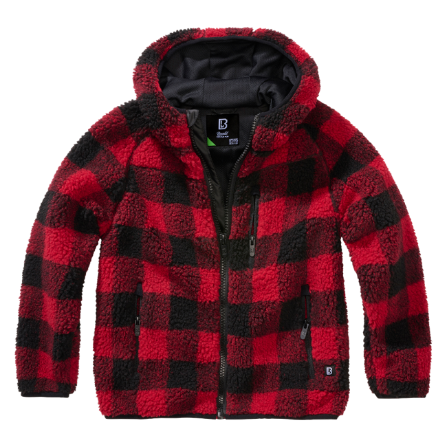 Veste polaire enfant à capuche rouge/noir - Brandit