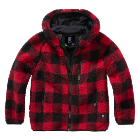 Veste polaire enfant à capuche rouge/noir - Brandit
