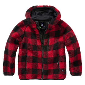 Veste polaire enfant à capuche rouge/noir - Brandit