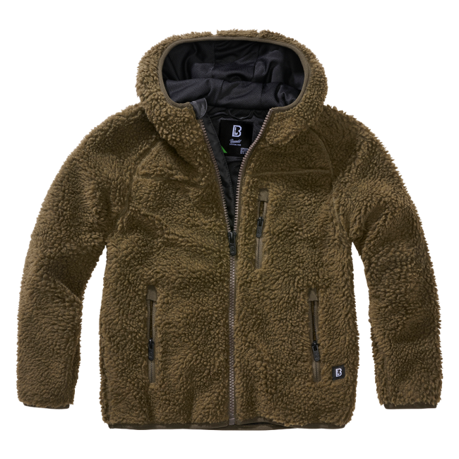 Veste polaire enfant à capuche olive - Brandit