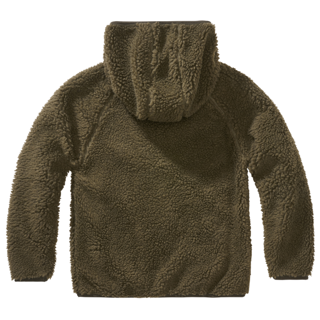 Kinder fleece jas met capuchon olive - Brandit