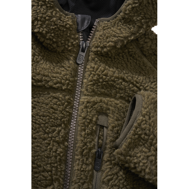Kinder fleece jas met capuchon olive - Brandit