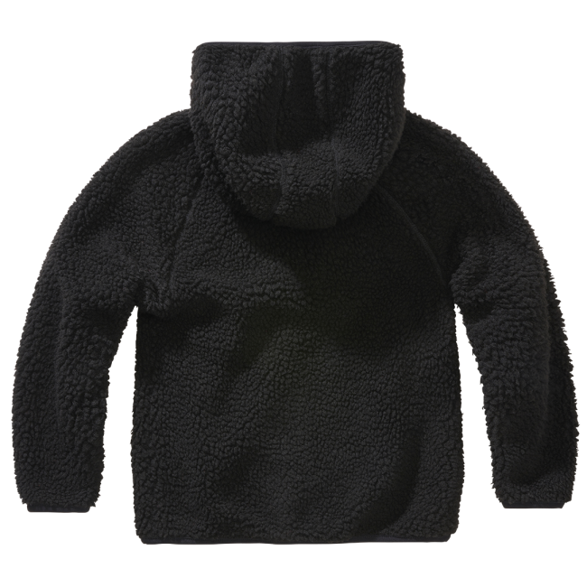Kinder fleece jas met capuchon zwart - Brandit