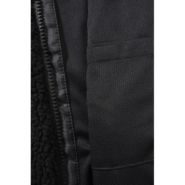 Kinder fleece jas met capuchon zwart - Brandit