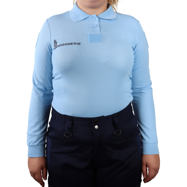 Polo bleu manches longues Gendarmerie Femme - Patrol