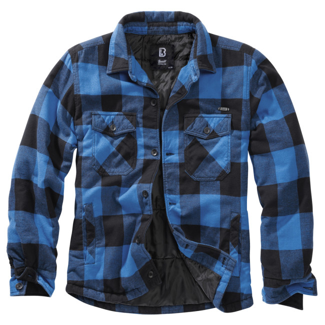 Gesteppte Flanelljacke schwarz/blau - Brandit