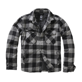 Veste en flanelle matelassée noir/gris - Brandit
