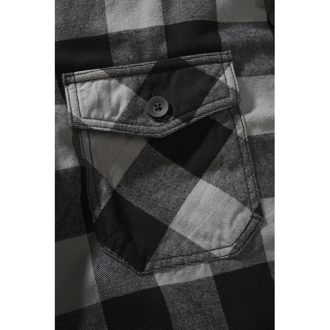 Veste en flanelle matelassée noir/gris - Brandit