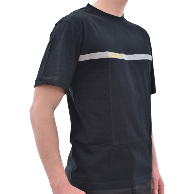 T-shirt Bezpieczeństwo szary pasek złoty haft - DMB