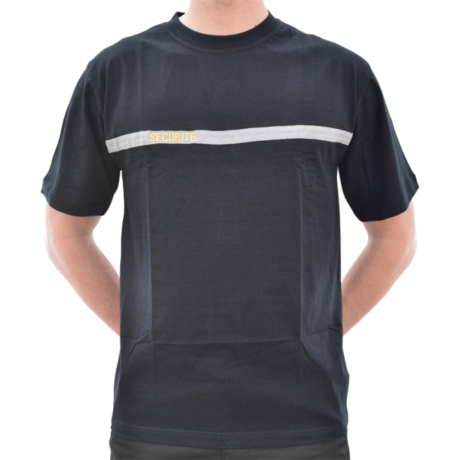 T-shirt Sécurité bande grise broderie or - DMB