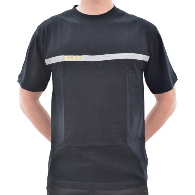 T-shirt Sécurité bande grise broderie or - DMB