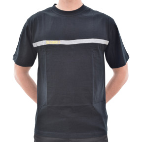 Sicherheits-T-Shirt mit grauem Streifen und goldener Stickerei