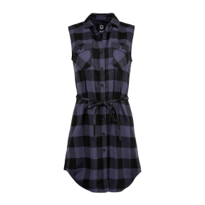Chemise longue femme sans manches noir/gris - Brandit