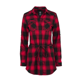 Chemise longue femme rouge/noir - Brandit