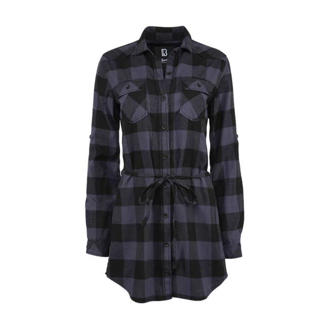 Damen Langarmhemd schwarz/grau - Brandit
