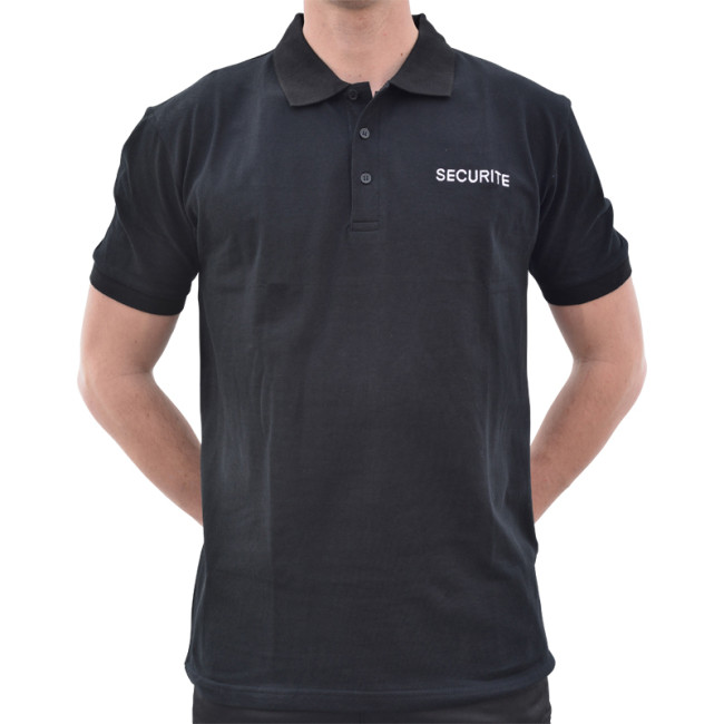 Polo coton Sécurité noir - CityGuard
