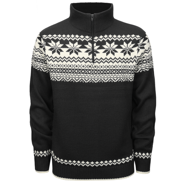 Sweter norweski na zamek czarny - Brandit